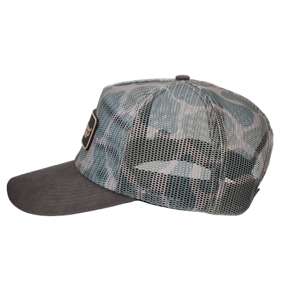 Frogg Toggs® All-Mesh Semi-Curved Snapback Cap | Classic Duck Camo | One Size.