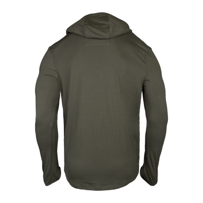 Green hoodie on a white background