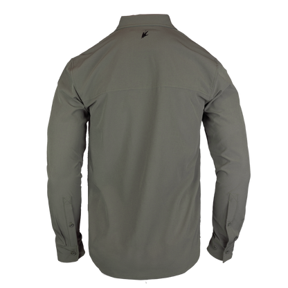 Gray long-sleeve shirt on a white background