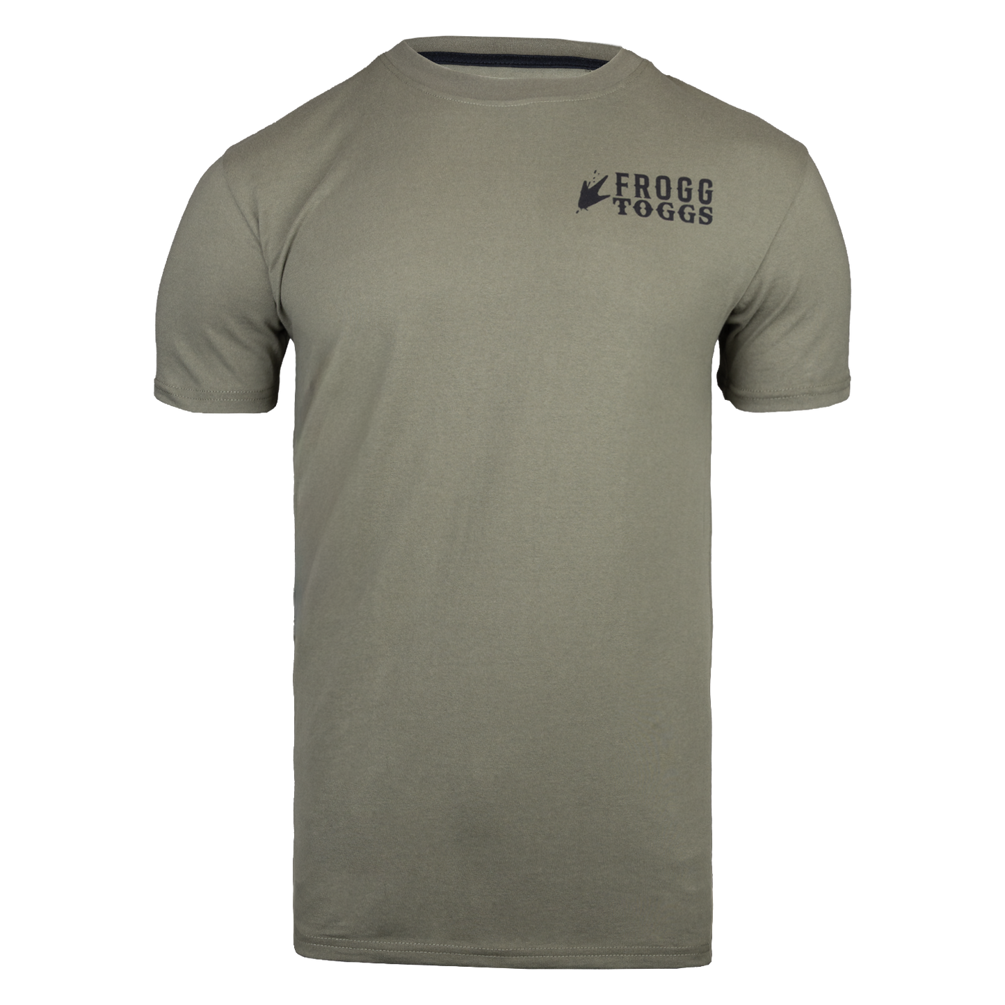 Green t-shirt with 'Frogg Toggs' logo on a white background