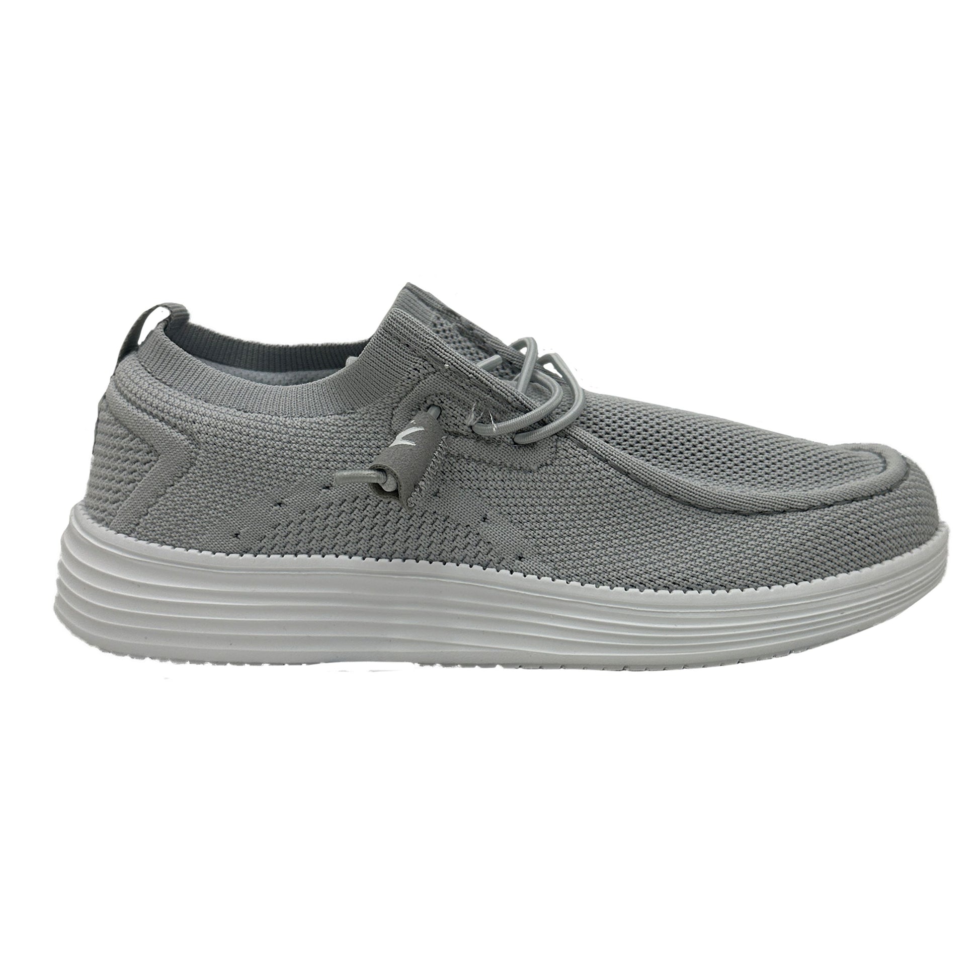 Gray casual slip on shoe on a white background