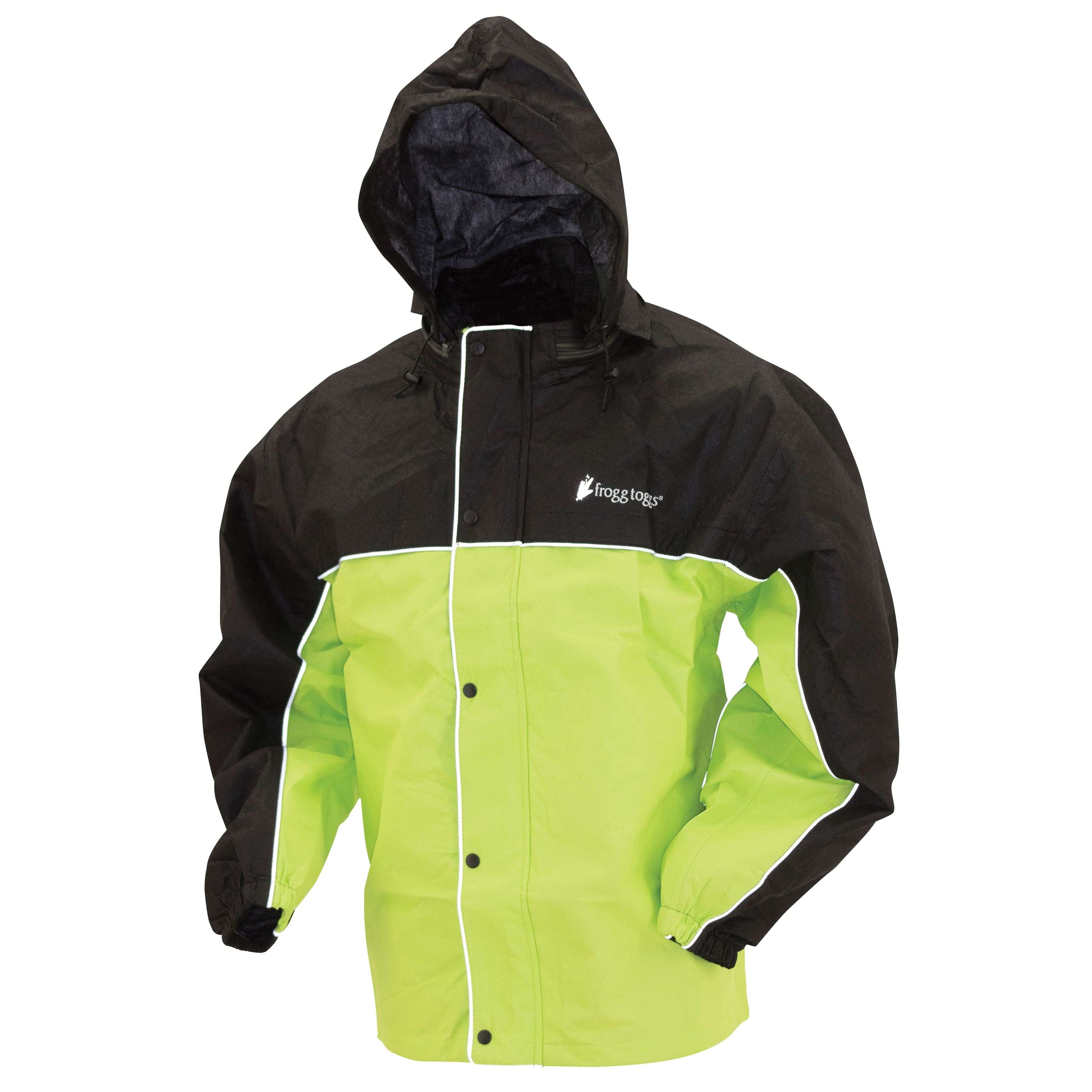 FT63132-48SM Frogg Toggs Unisex-Adult High Visibility Road Toad Rain Jacket Green, Small 
